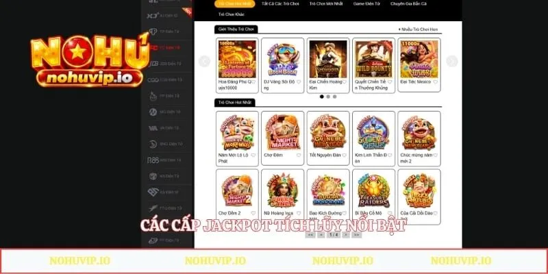 Các cấp Jackpot tích lũy nổi bật