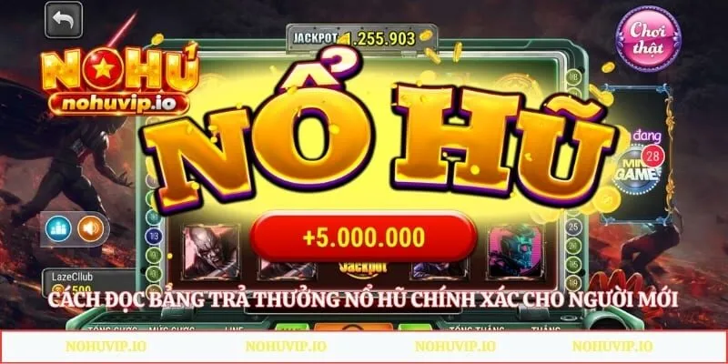 Cách đọc bảng trả thưởng nổ hũ chính xác cho người mới