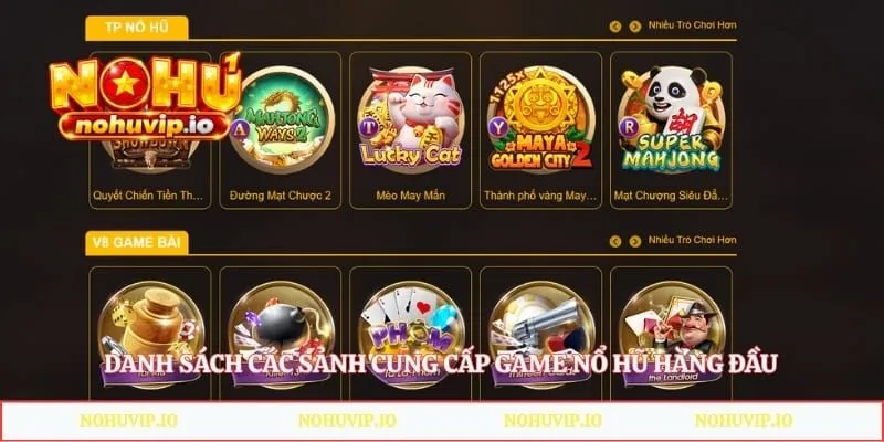 Danh sách các sảnh cung cấp game nổ hũ hàng đầu