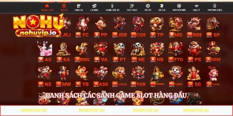 Danh sách các sảnh game slot hàng đầu