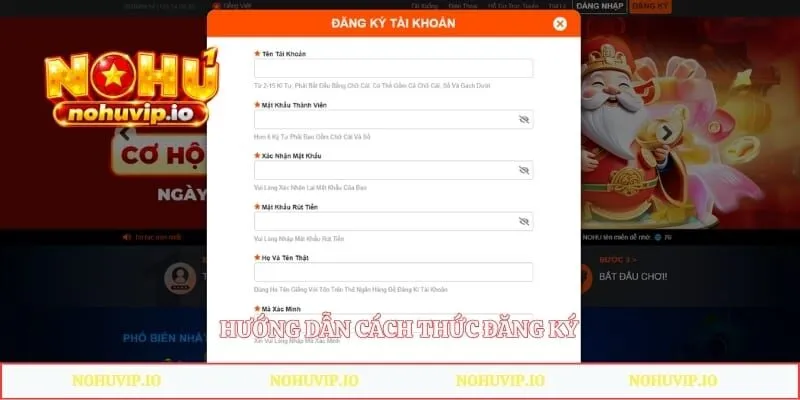 NOHU Hướng dẫn cách thức đăng ký