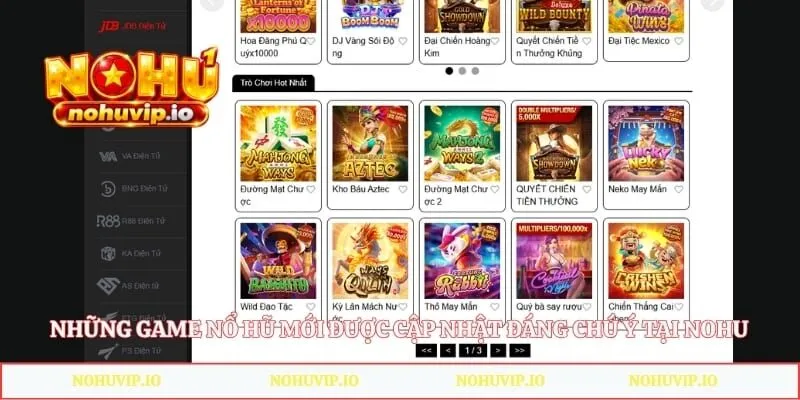 Những game nổ hũ mới được cập nhật đáng chú ý tại Nohu
